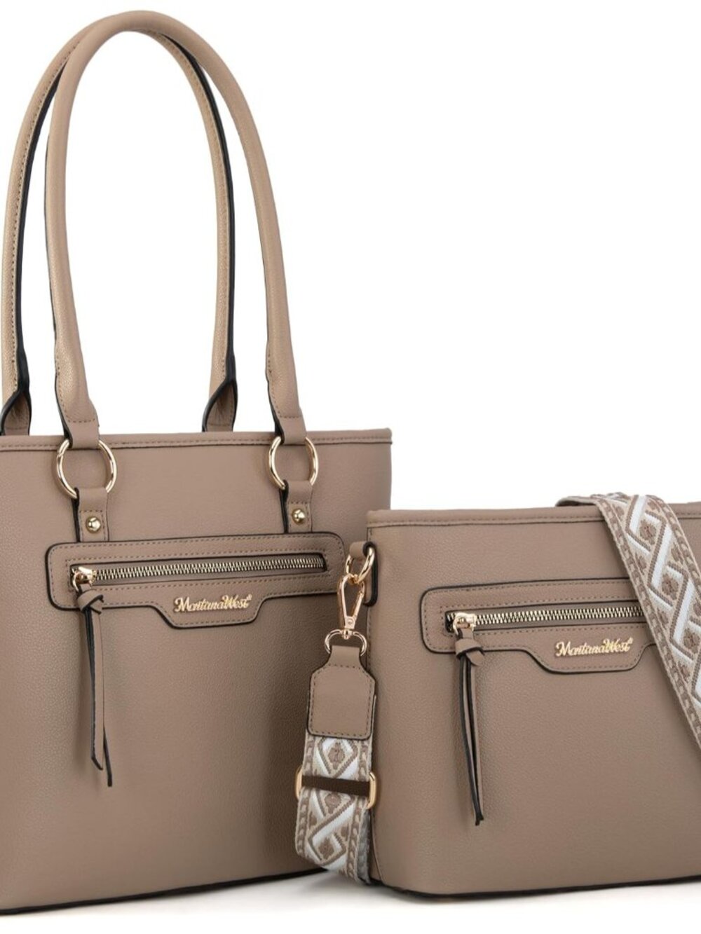 2Pcs Handbags Sets for Women Large Tote Bags Cute Crossbody Purses